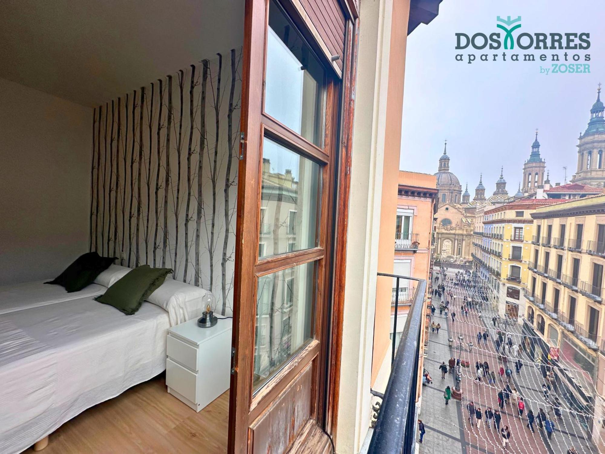 Dos Torres Pilar Suites- Balcones Con Vistas A La Ciudad Zaragoza Bagian luar foto